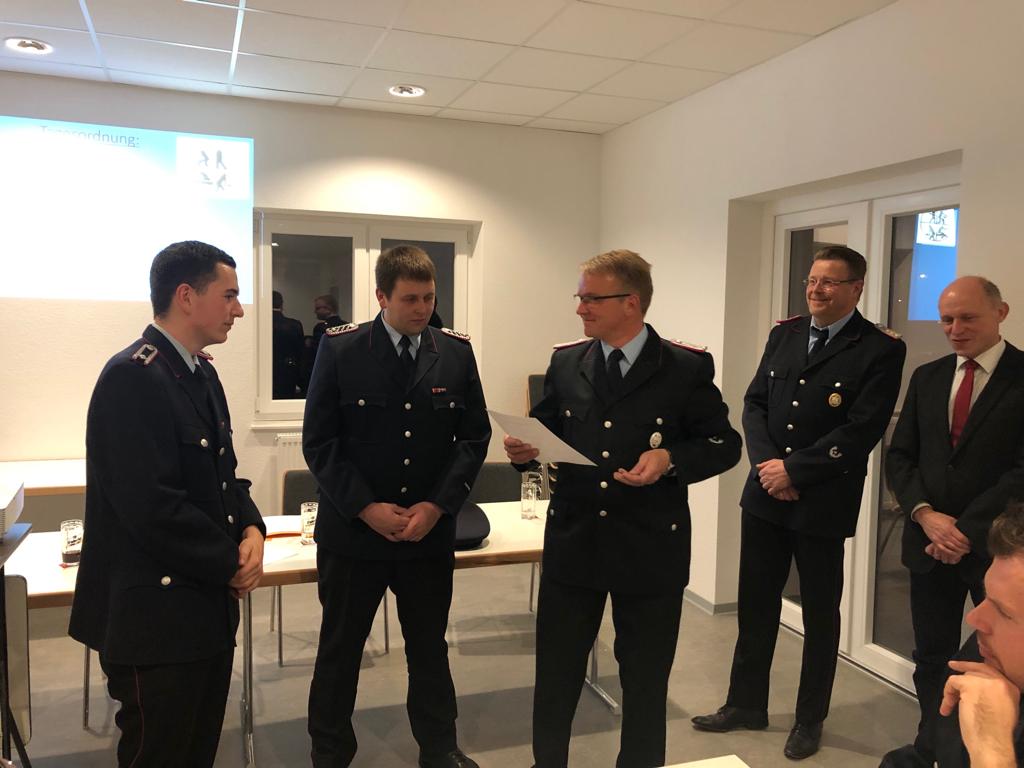 Beförderung des Kameraden Marius Weber zum Hauptfeuerwehrmann