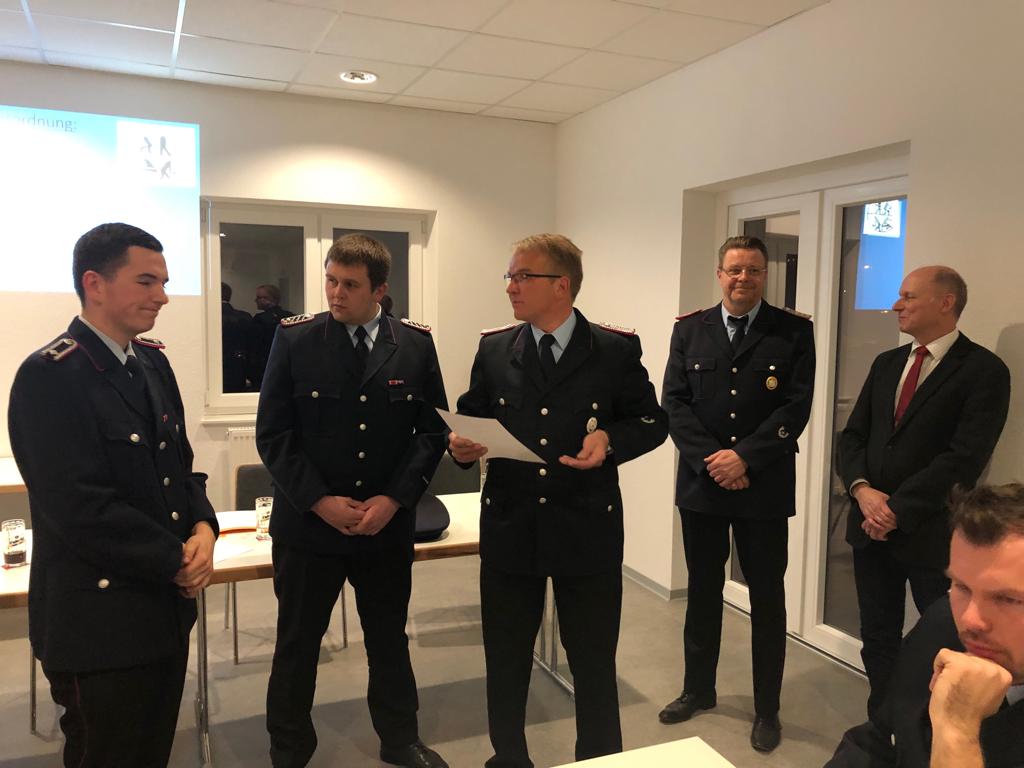 Beförderung des Kameraden Marius Weber zum Hauptfeuerwehrmann